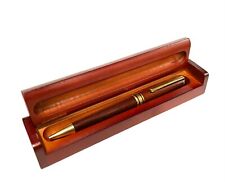 Luxury Rosewood Ballpoint Pen with Gold Tone Accent and Wooden Display Case picture