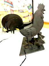 UNIQUE Folk Art Rooster Chicken Chicks Metal hand made lamp ONE OF A KIND1 picture