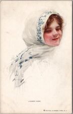 1910s Artist-Signed HARRISON FISHER Postcard Pretty Lady 