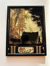 VTG 3D Framed  Silhouette Conestoga, Oxen Thermometer Forget Me Not Oregon Trail picture