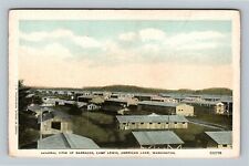 American Lake WA, Barracks Camp Lewis, Washington Vintage Postcard picture
