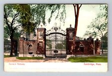 Cambridge, MA-Massachusetts, Harvard Gateway Antique, Vintage Souvenir Postcard picture