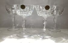 CHERBOURG_French Lead Crystal_4 Champagne Sherbet Glasses_W M Dalton_Made France picture