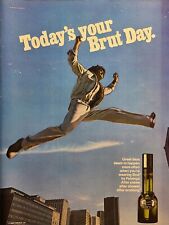 Vintage Print Ad 1980 Brut by Fabergé After Shave Man City Sky Jump **See Descr* picture
