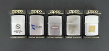 Very Rare Collection of 5 Zippo Lighters with various Company Logo's picture