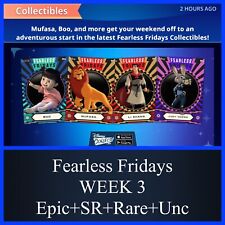 FEARLESS FRIDAYS WEEK 3-EPIC+SR+RARE+UNC 16 CARDS-TOPPS DISNEY COLLECT picture