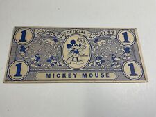 1930’s 1 CENT RARE BLUE MICKEY MOUSE CONE DOLLAR COUPON FROM DISNEY-VERY FINE picture