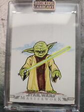 2022 Topps Star Wars Masterwork Yoda w/ Light Saber Sketch Card Jack Arts picture