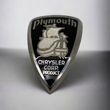 1931 Plymouth Radiator Shell Emblem Badge Curved Chrysler Corp Product 2 Pin 30s picture