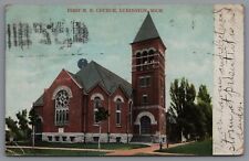 Postcard MI First Methodist Episcopal Church Ludington Michigan Posted 1908 C13 picture
