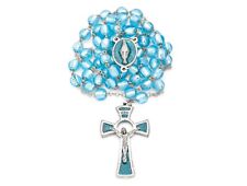 Miraculous Virgin Mary Rosary Murano Glass Catholic Necklace Blessed By Pope picture