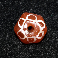 Genuine Ancient Indus Valley Civilization Decorated Round Etched Carnelian Bead picture