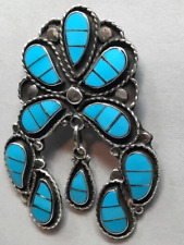 Vintage Zuni Turquoise & Sterling Silver Pendant  Susie Lowsayatee picture