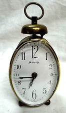 VINTAGE BLESSING WIND UP ALARM CLOCK / SMALL OVAL / BRASS - WEST GERMANY picture