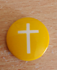 Badge Sunday School Vintage Yellow with Cross picture