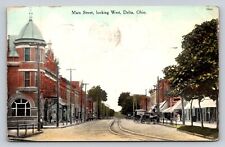 c1910 Main Street Looking West Delta  Ohio P624 picture