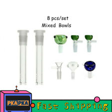 8 pcs/set Hookah Water Smoking Pipe Glass Bong Downstem With 14mm male bowl picture