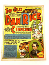 RARE 1917 Dan Rice Circus Carnival Poster Program ORIGINAL sideshow picture