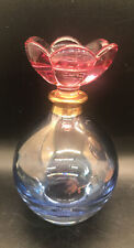 ROYAL LIMITED CRYSTAL Perfume Bottle with Flower Stopper. Made In Italy. picture