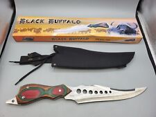 Frost Black Buffalo HK493-160 Custom Design Blade Wood Handle Bowie Knife 16 In picture