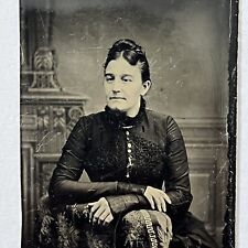 Antique Tintype Photograph Lovely Fashionable Woman picture