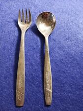 United Airlines Silverware 2 Pc Set Int'l Silver Co Vintage Silver Plated Lot 2 picture