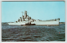 Postcard U.S.S. Massachusetts Big Mamie Battleship picture