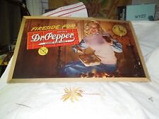 1940,s DR. PEPPER CARDBOARD SIGN FIRESIDE FUN 10-2-4 GOOD FOR LIFE RARE picture