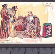 Richard II 1800s Shakespeare Queen Libby McNeill Meat Tin Soup Can Ad Trade Card picture