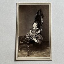 Antique CDV Photograph Adorable Little Girl Sitting In Chair ID Cincinnati OH picture
