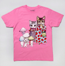 Yuko Higuchi Short Sleeve T-shirt Chikuma L size Pink Cotton 100% OOP picture