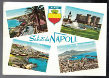VINTAGE 1960'S SALUTI DAL NAPOLI ITALY MULTI-VIEW POSTCARD picture