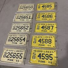 Old NOS 1966 1968 Scooter Bike SB Minnesota License Plate Lot Motorcycle picture
