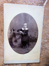 Cabinet Card Photo Cute Girl Nicely Posed Prop Boat to Nowhere in Back ALTON IL picture