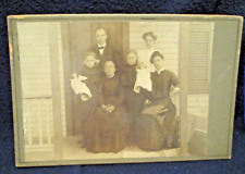 1900s Cabinet Card Generational Family - 2 Girls with Dolls - Outdoor Venue picture