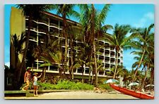 Surf Rider Hotel Beach At Waikiki Honolulu VINTAGE Postcard picture