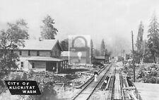 Birds Eye View Railroad Tracks Klickitat Washington WA Reprint Postcard picture