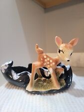 Vintage 1950's Big Eyed Long Legs Kitschy Deer Fawn Figurine Planter Retro picture