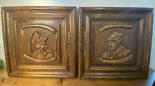 Pair Antique  European Carved Wood Architectural Furniture Door Panels picture