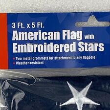 3x5 ft American Flag w/Embroidered Stars USA Metal Grommets Weather-Resistant Z1 picture