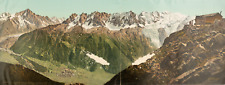 Chamonix et le massif du Mont-Blanc taken du Brévent P.Z Photochrome Zurich vinta picture