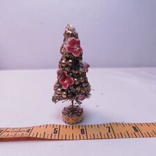 SMALL VINTAGE BOTTLE BRUSH CHRISTMAS TREE-MERCURY GLASS picture