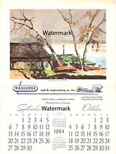 RARE Roy Mason DUCK CAMP AT LONG POINT Vintage Calendar Art Hunting Print picture