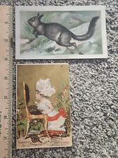 2 Antique Victorian Trade Card Advertising Forepaugh Tarbox Arbuckle Coffee  picture