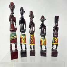 Wooden Tribal Figures Set of 5 Wood Sculptures Handcrafted Artisanal craftsmansh picture