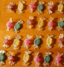 24 Mini Acrylic Christmas Candy Sparkle Sugar Ornaments Candies Home Decor NEW picture