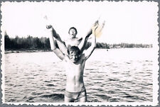 1960s Bulge Beefcake Shirtless Men Trunks Gay Interest Vintage Snapshot Photo picture