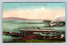 Everett WA-Washington, Panoramic View of Harbor, Antique Vintage Postcard picture
