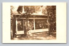 c1904-1918 RPPC Postcard Old Woman in Front of Home Homestead Hand Fan picture