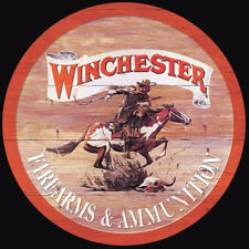 Winchester Firearms & Ammunition Express Ammo Retro Round Metal Tin Sign USA picture
